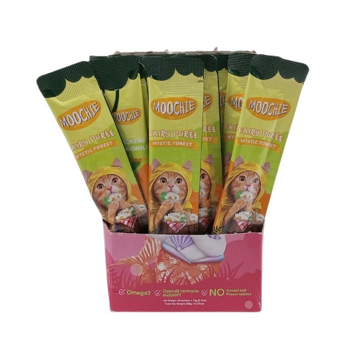 Moochie Tavuklu ve Papatyalı Sıvı Kedi Ödül Maması 30x15g
