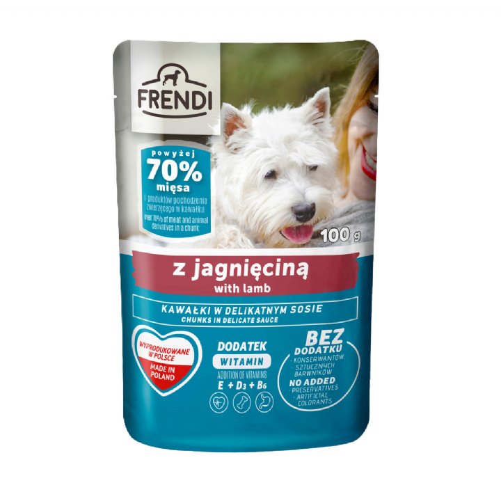 Frendi Kuzu Etli Köpek Yaş Maması 100g - Soslu