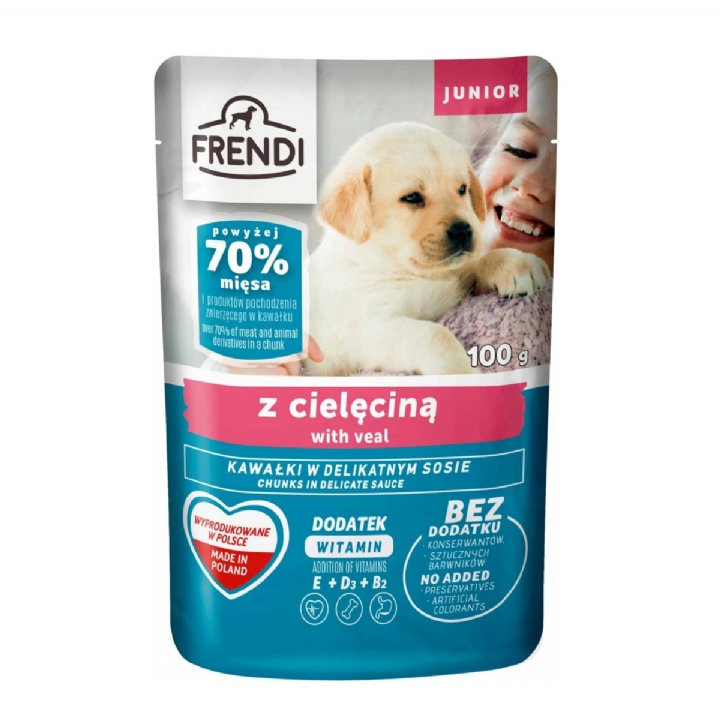 Frendi Dana Etli Yavru Köpek Yaş Maması 100g - Soslu
