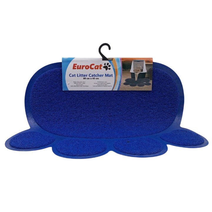 Eurocat Pati Desenli Kedi Paspası 60x45 Cm - Mavi