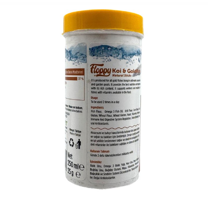 Floppy Koi ve Goldfish Natural Sticks Balık Yemi 250 mL