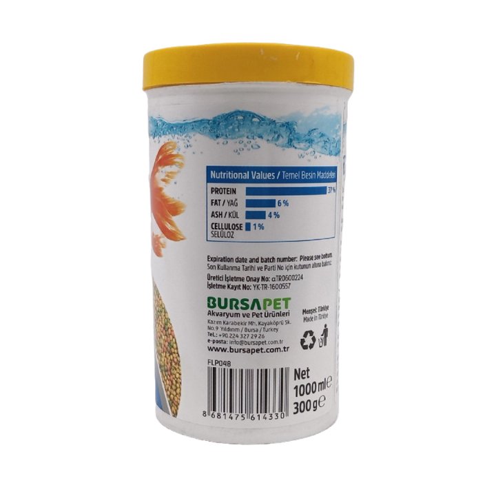 Floppy Goldfish Mix Granulat Balık Yemi 1 L