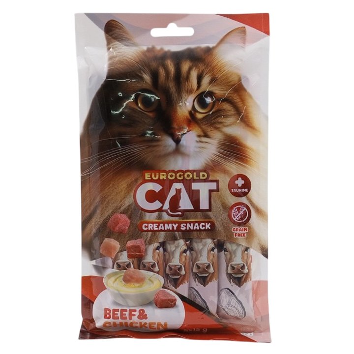 Eurogold Dana Etli ve Tavuklu Sıvı Kedi Ödül Maması 5x15g