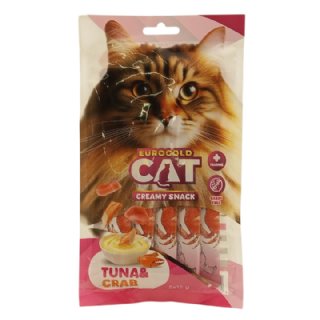 Eurogold Ton Balıklı ve Yengeçli Sıvı Kedi Ödül Maması 5x15g