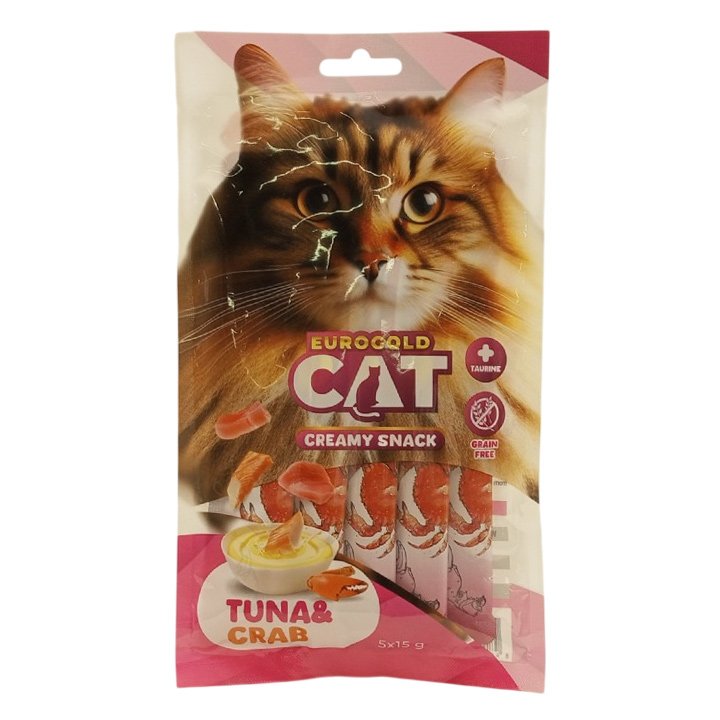 Eurogold Ton Balıklı ve Yengeçli Sıvı Kedi Ödül Maması 5x15g