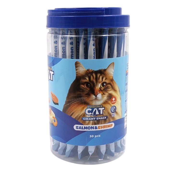 Eurogold Somonlu ve Karidesli Sıvı Kedi Ödül Maması 30x15g
