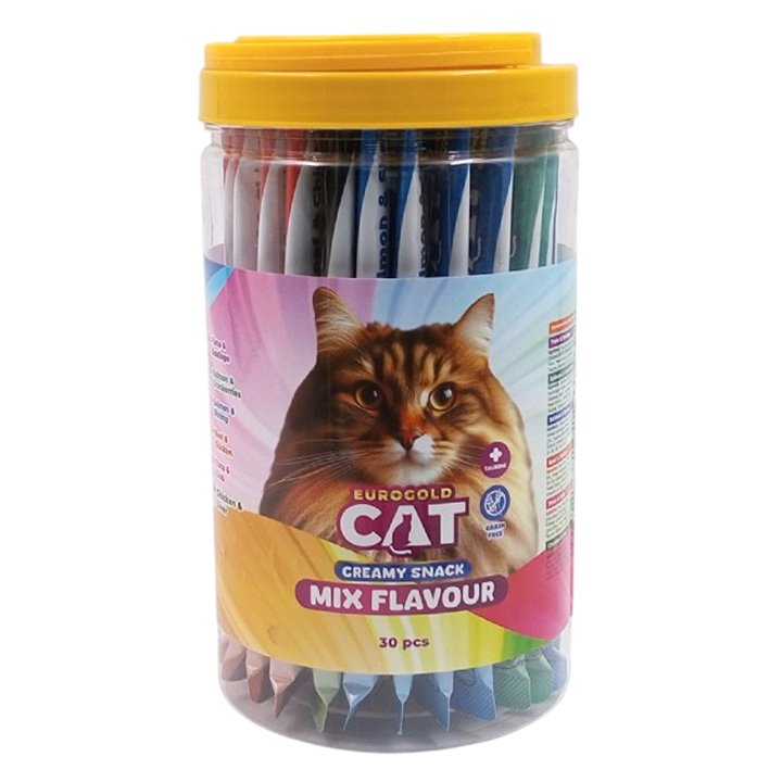 Eurogold Karışık 6 Çeşit Sıvı Kedi Ödül Maması 30x15g