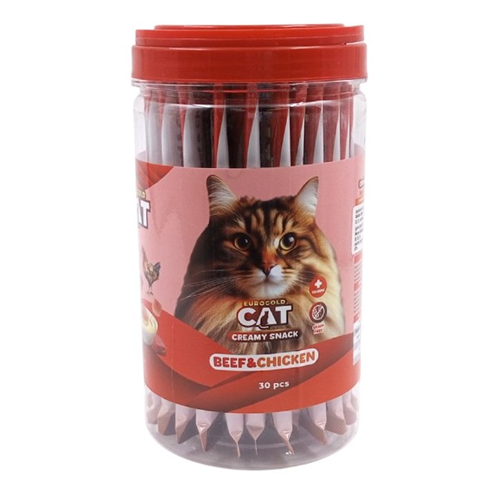 Eurogold Dana Etli ve Tavuk Etli Sıvı Kedi Ödül Maması 30x15g