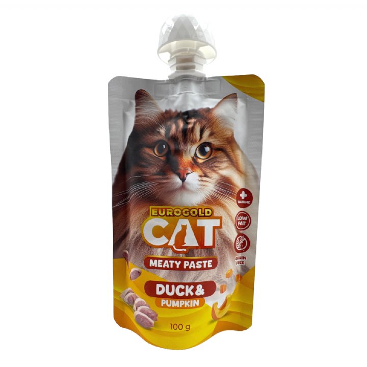 Eurogold Ördekli ve Balkabaklı Kedi Et Ezmesi 100g