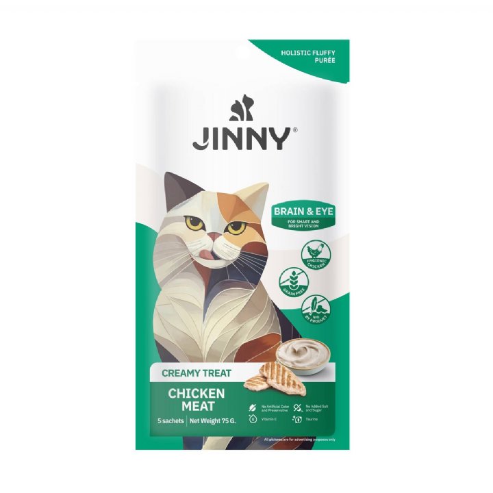 Jinny Creamy Treat Tavuklu Sıvı Kedi Ödül Maması 5x15g