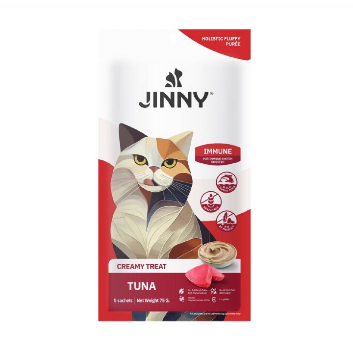 Jinny Creamy Treat Ton Balıklı Sıvı Kedi Ödül Maması 5x15g
