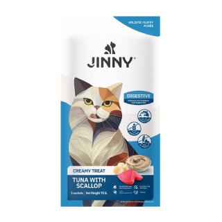 Jinny Creamy Treat Ton Balıklı ve Deniz Taraklı Sıvı Kedi Ödül Maması 5x15g