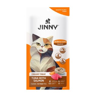Jinny Creamy Treat Ton Balıklı ve Somonlu Sıvı Kedi Ödül Maması 5x15g