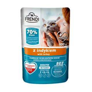Frendi Hindi Etli Kedi Yaş Maması 100g - Soslu