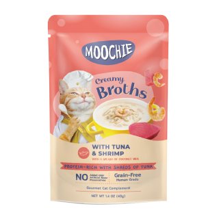 Moochie Ton Balıklı ve Karidesli Çorba Kedi Ödül Maması 40g