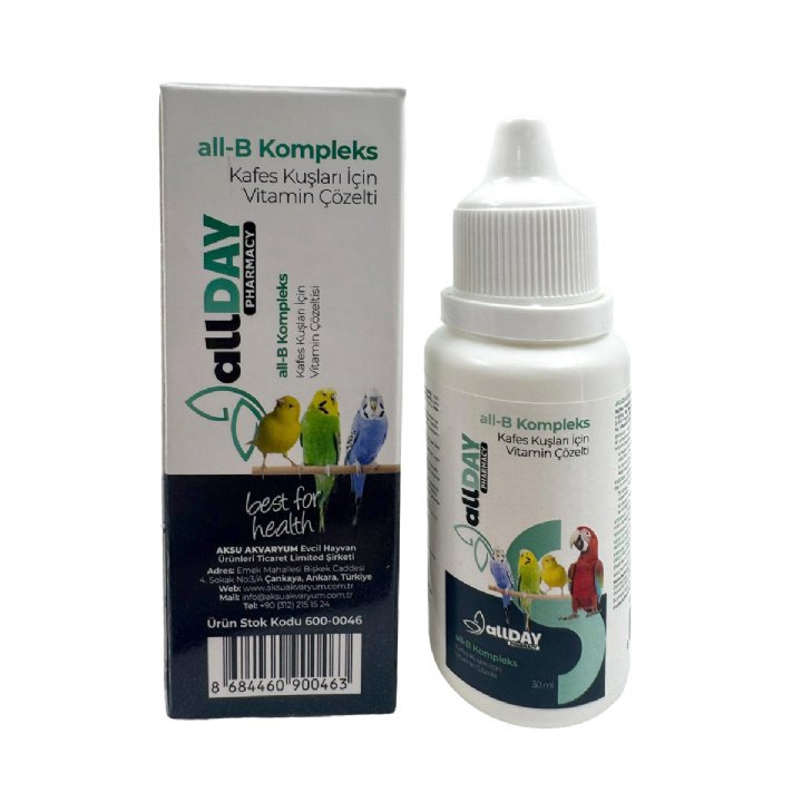 Allday all-B Kompleks - Kafes Kuşları için Vitamin Çözelti 30 mL