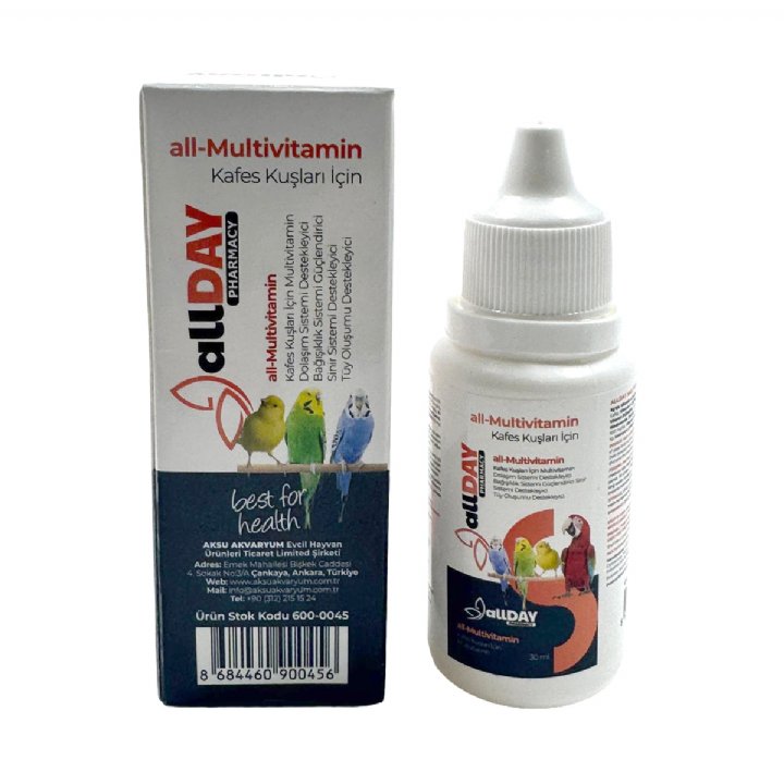 Allday all-Multivitamin - Kafes Kuşları için Vitamini 30 mL
