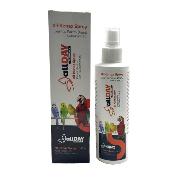 Allday all-Kenax Sprey - Deri ve Tüy Bakım Spreyi Kafes Kuşları İçin 150 mL