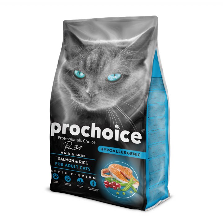 Prochoice Pro 34 Somonlu ve Pirinçli Yetişkin Kedi Maması 2kg - Hipoalerjenik