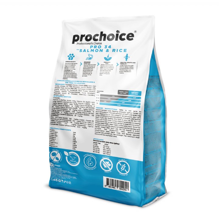 Prochoice Pro 34 Somonlu ve Pirinçli Yetişkin Kedi Maması 2kg - Hipoalerjenik