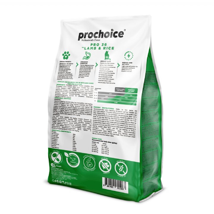 Prochoice Pro 36 Kuzu Etli ve Pirinçli Yetişkin Kedi Maması 2kg - Hipoalerjenik