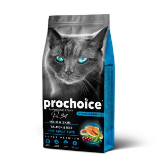 Prochoice Pro 34 Somonlu ve Pirinçli Yetişkin Kedi Maması 15kg - Hipoalerjenik