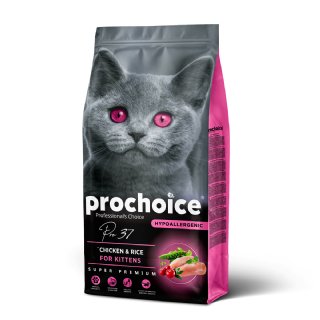 Prochoice Pro 37 Tavuklu ve Pirinçli Yavru Kedi Maması 15kg - Hipoalerjenik