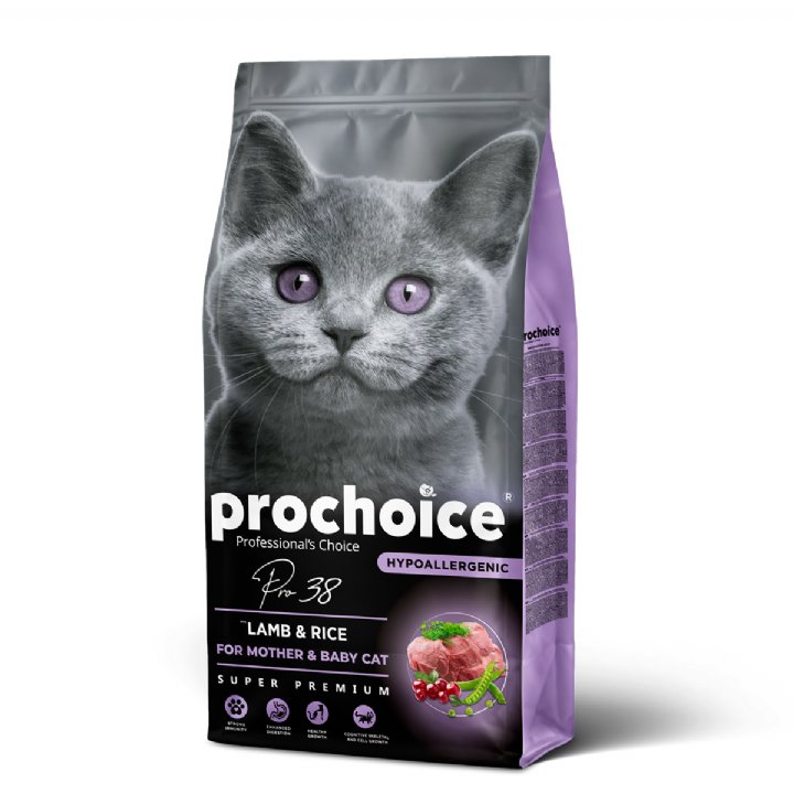 Prochoice Pro 38 Kuzu Etli ve Pirinçli Yavru Kedi Maması 15kg - Hipoalerjenik