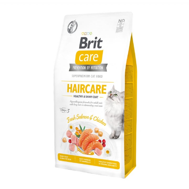 Brit Care Somonlu ve Tavuklu Tüy Sağlığı Destekleyici Kedi Maması 7kg - Hipoalerjenik