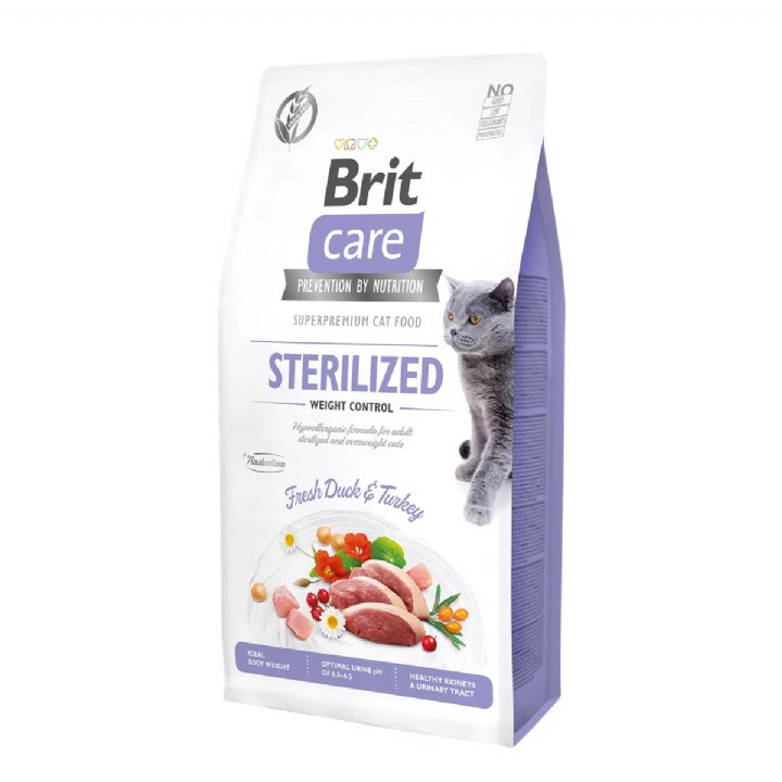 Brit Care Ördekli ve Hindili Kısırlaştırılmış Kediler İçin Kilo Kontrolü Kedi Maması 7kg