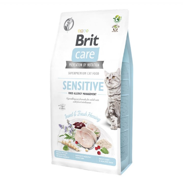 Brit Care Tahılsız Böcek ve Ringa Balıklı Alerji Yönetimi Kedi Maması 7kg - Hipoalerjenik