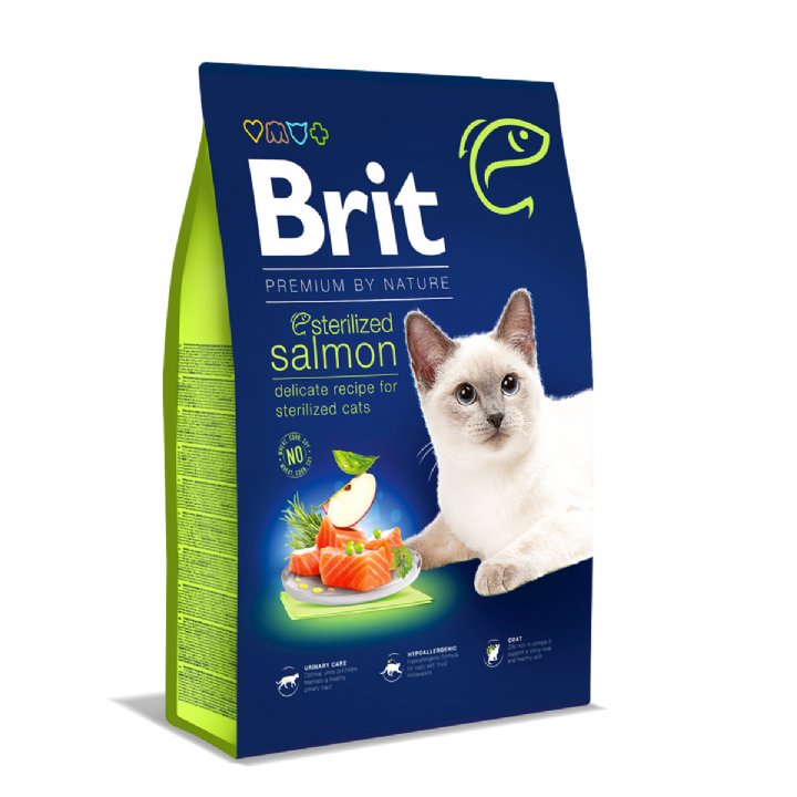 Brit Premium Somonlu Kısırlaştırılmış Kedi Maması 8kg