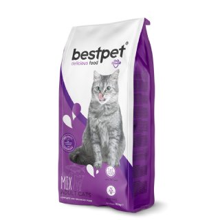 Bestpet Tavuklu Kuzu Etli ve Balıklı Mix Yetişkin Kedi Maması 15kg
