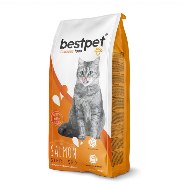 Bestpet Somonlu Kısırlaştırılmış Yetişkin Kedi Maması 15kg