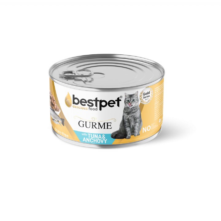 Bestpet Gurme Ton Balıklı ve Hamsi Balıklı Yetişkin Kedi Konservesi 85g - Jöleli - Jelly Soslu