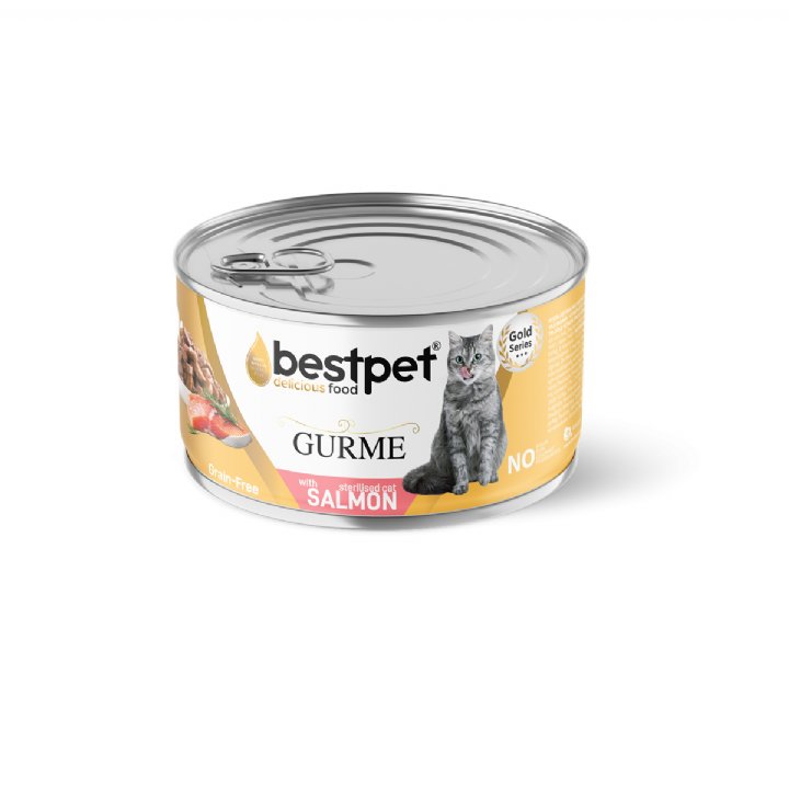Bestpet Gurme Somonlu Kısırlaştırılmış Kedi Konservesi 85g - Jöleli - Jelly Soslu