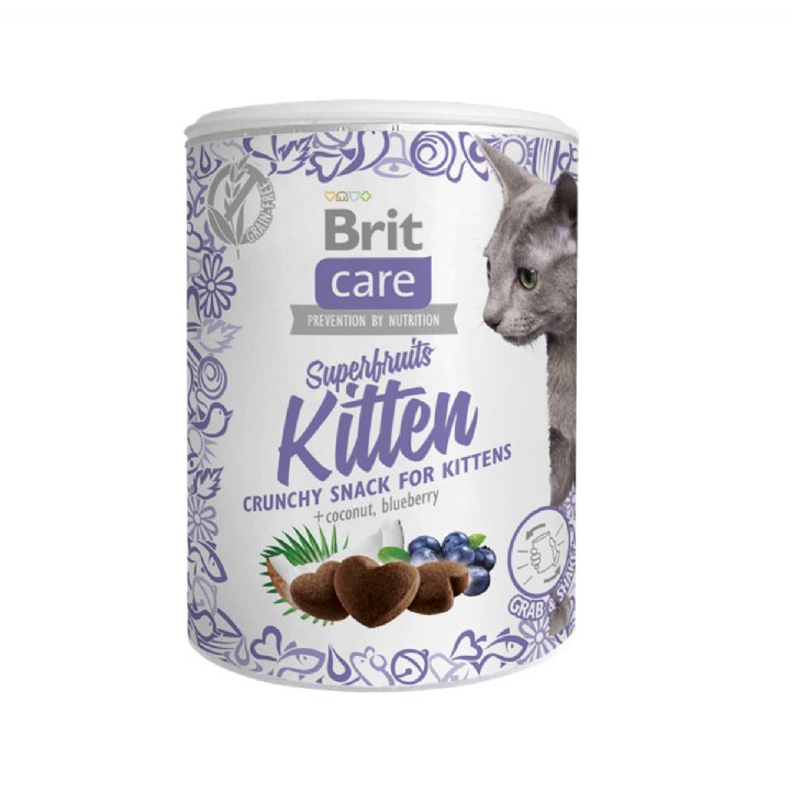 Brit Care Hindistan Cevizli ve Yabanmersinli Superfruits Yavru Kedi Ödül Maması 100g