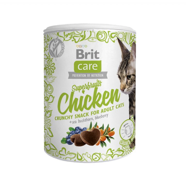 Brit Care Tavuklu - Deniz İğdeli ve Yabanmersinli Superfruits Kedi Ödül Maması 100g