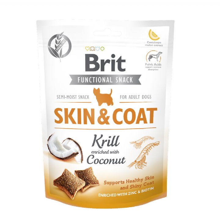 Brit Care Kril ve Hindistan Cevizli Köpek Ödül Maması 150g - Deri ve Tüy Sağlığı Destekleyici