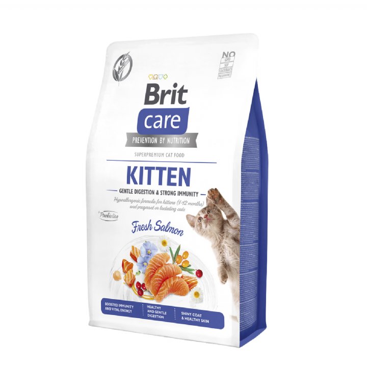 Brit Care Somonlu Hassas Sindirim ve Güçlü Bağışıklık Yavru Kedi Maması 2kg - Hipoalerjenik