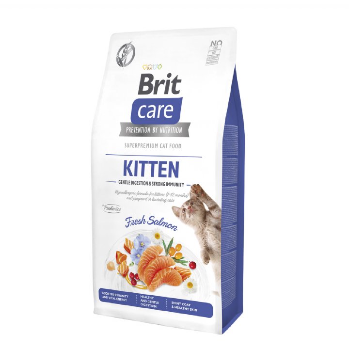 Brit Care Somonlu Hassas Sindirim ve Güçlü Bağışıklık Yavru Kedi Maması 7kg - Hipoalerjenik