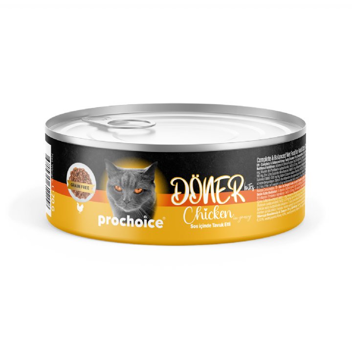 Prochoice DÖNER Bites Tavuklu Yetişkin Kedi Konservesi Soslu 70g