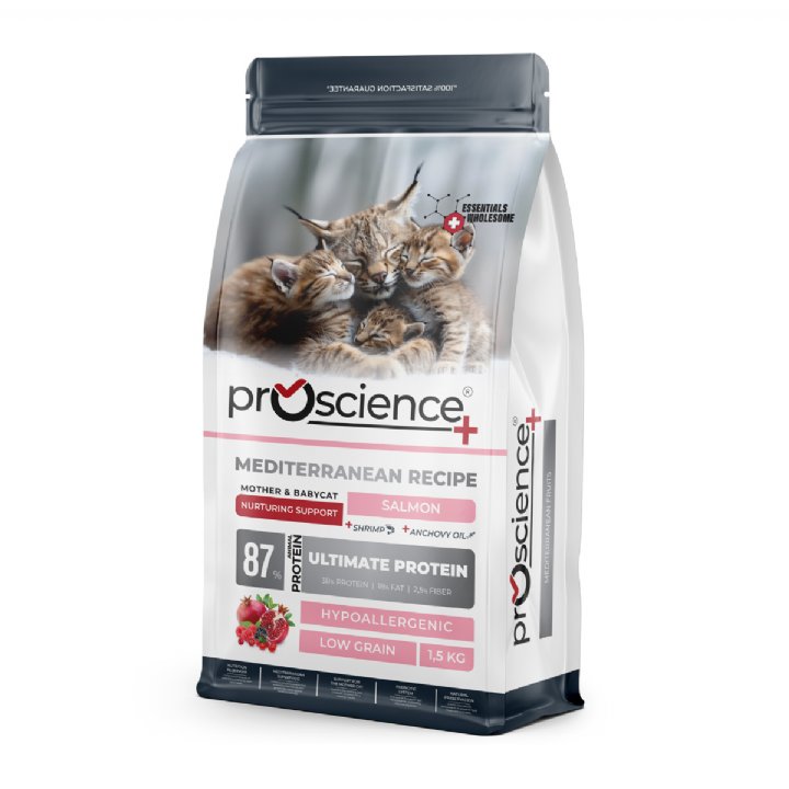Pro Science Somonlu Emziren Anne ve Yavru Kedi Maması 1,5kg - Hipoalerjenik