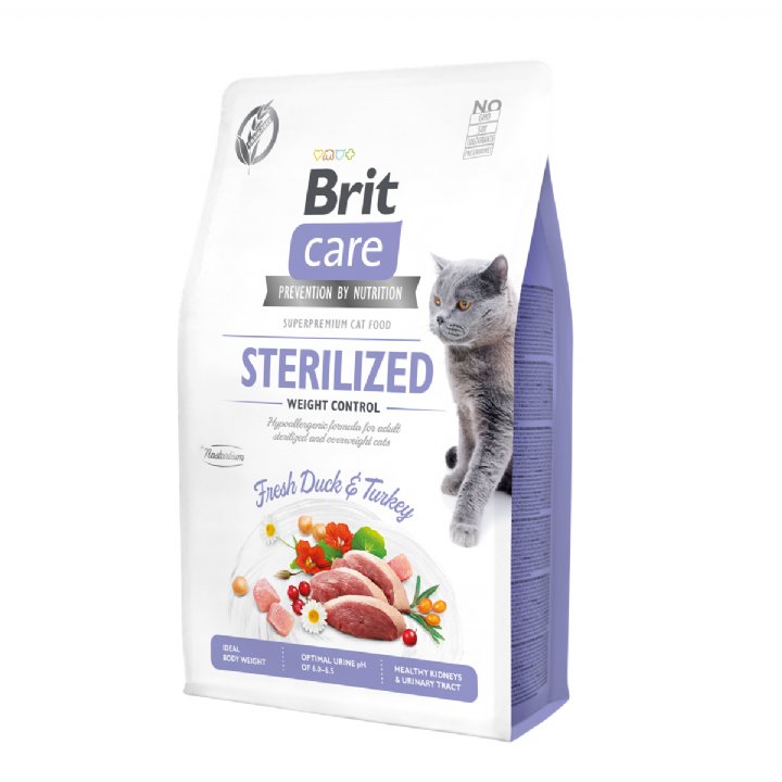 Brit Care Ördek ve Hindi Etli Kısırlaştırılmış Kedi Maması 2kg - Tahılsız Kilo Kontrolü