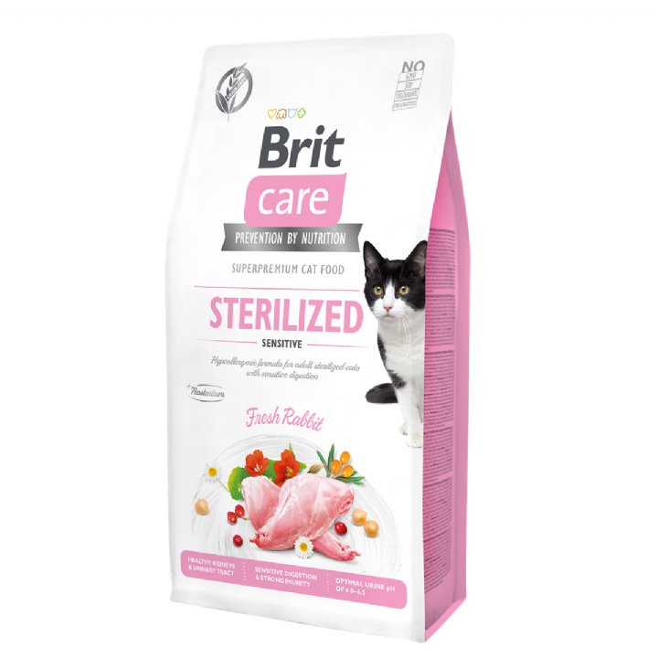 Brit Care Tavşanlı Kısırlaştırılmış Kedi Maması 7kg - Hipoalerjenik Hassas Sindirimli