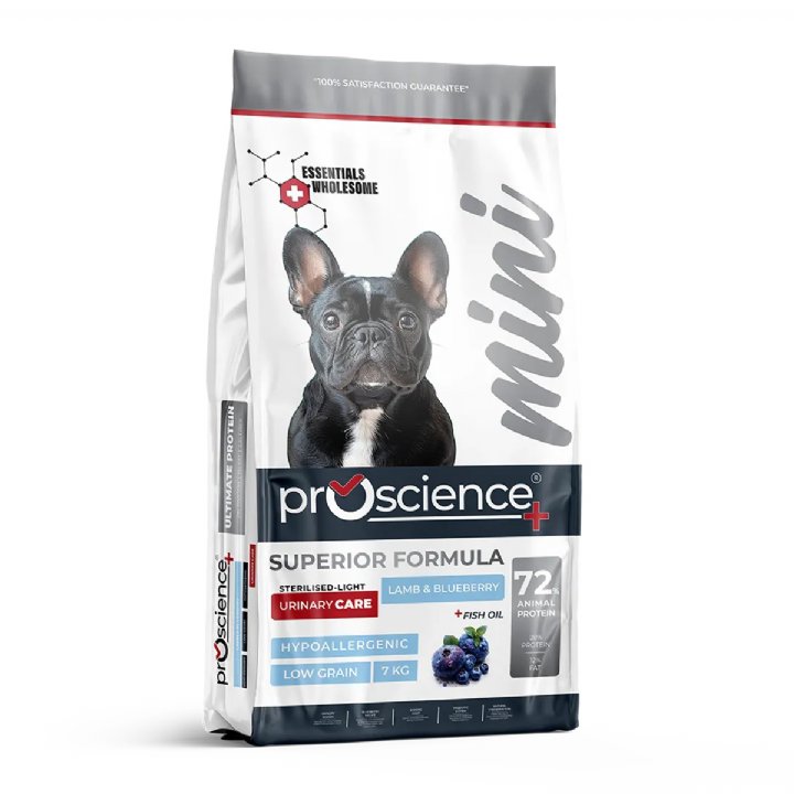 Proscience Küçük Irk Kuzu Etli ve Yaban Mersinli Kısırlaştırılmış Köpek Maması 7kg - Light