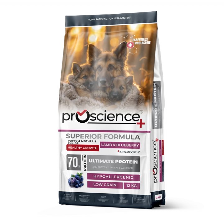 Proscience Kuzu Etli ve Yaban Mersinli Anne ve Yavru Köpek Maması 12kg - Hipoalerjenik