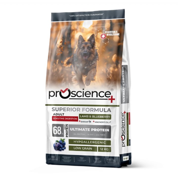 Proscience Kuzu Etli ve Yaban Mersinli Yetişkin Köpek Maması 12kg - Hipoalerjenik