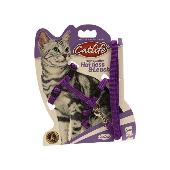Catlife Göğüs Tasması + Gezdirme Mix Color Basic