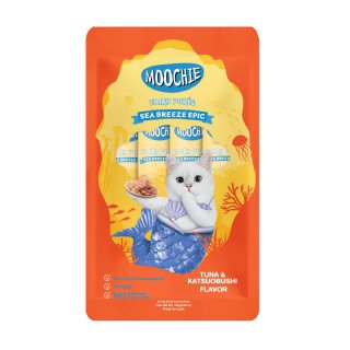 Moochie Ton Balıklı ve Katsu Aromalı Sıvı Kedi Ödül Maması 5x15g